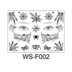 Halloween tattoo stickers, face stickers, spider web face stickers, tattoo stickers, waterproof, dark style, funny makeup stickers, temporary stickers