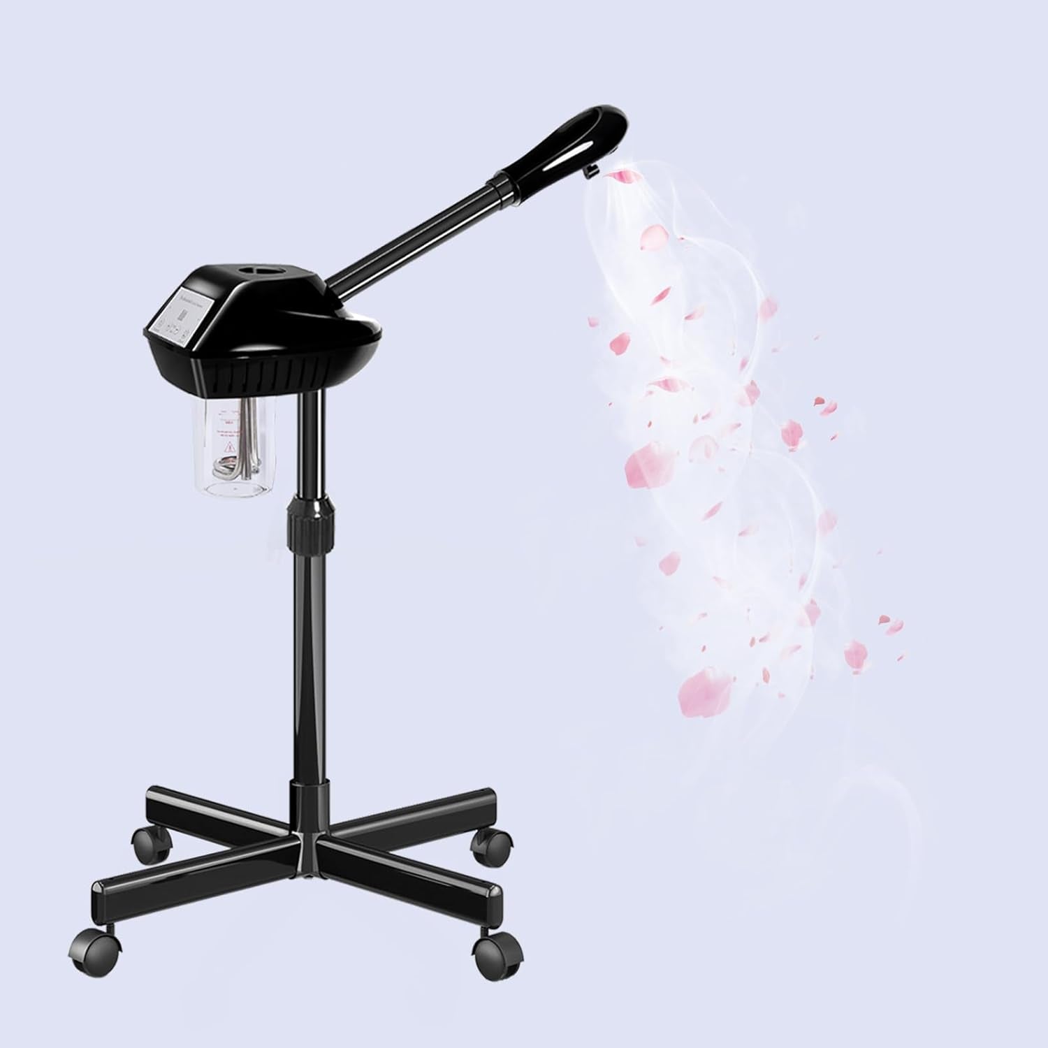 Professional Facial Steamer for Estheticians, Hot Mist & Timer Function, Stand Ozone Facial Steamer on Wheels for Spa Beauty, Home Use