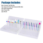 21Pcs Nail Drill Bits Sets, 3/32 Inch Cuticle Electric Nail File and Ceramic Acrylic Gel Nail Bit Kit, Acrylic Nail Art Tools, Carbide Remover Bits for Manicure Pedicure, Home Salon
