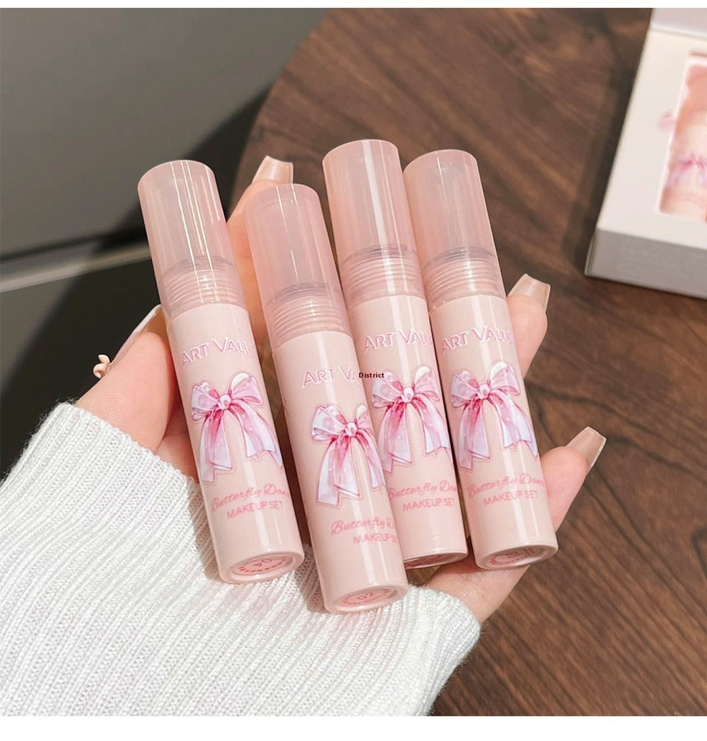 Butterfly Colored Box Suite Blush Necklace Matte Lip Mud