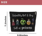 Definitely Not a Bag Full of Poisons Makeup Bag, Witchy Gifts for Women, Villains Inspired Cosmetic Bag with Zipper