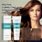 Protein Correction Hair Straightening Cream, Smoothing Frizz Repair Split Damaged Hair Straightening Treatment Cream