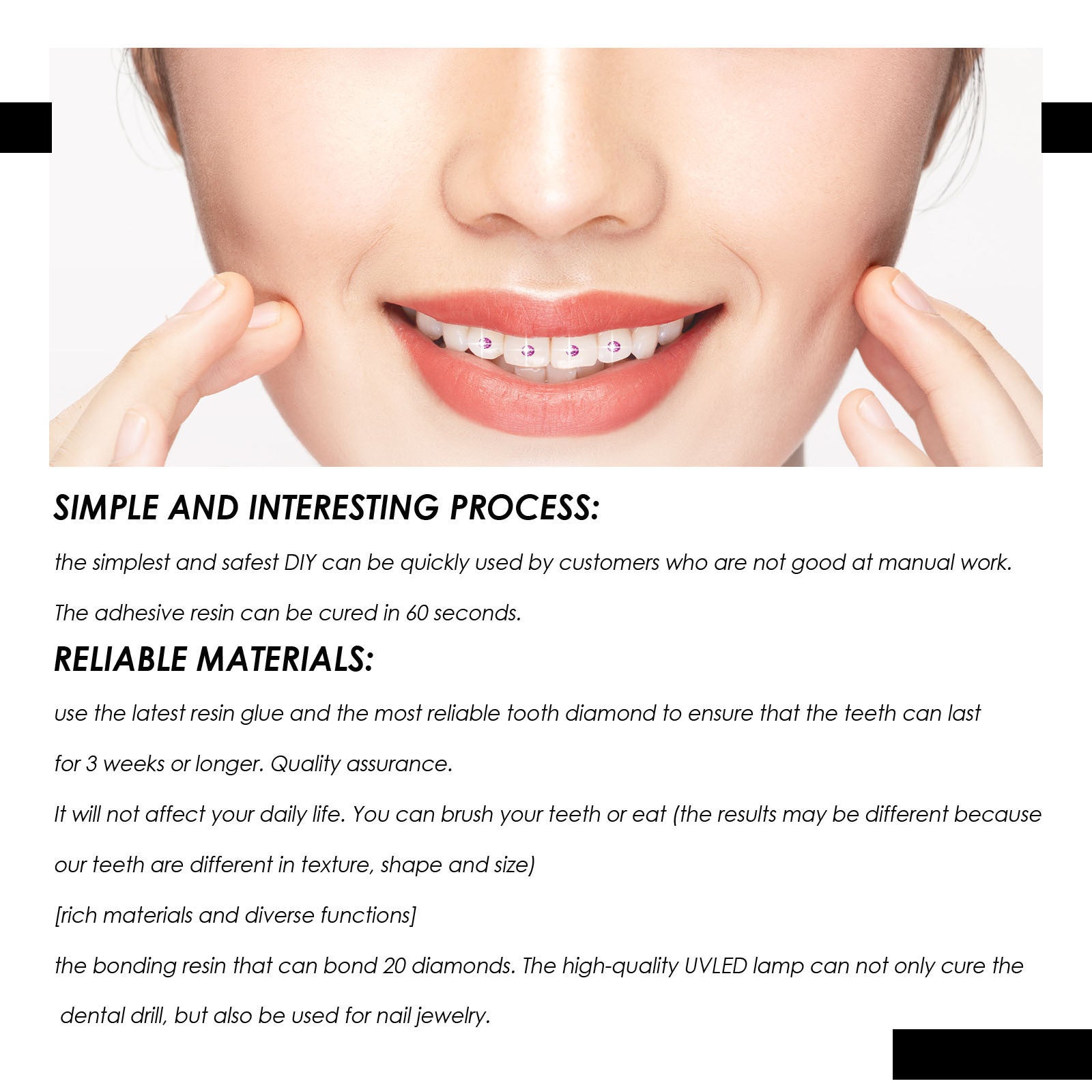 Multicolor Teeth Gem Suit Easy To Disassemble