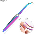 Nail Art Shaping Tweezers Stainless Steel Multi-Function Clip Tip Manicure Tool UV Gel Acrylic C Curve Nipper Picking Rhinestone