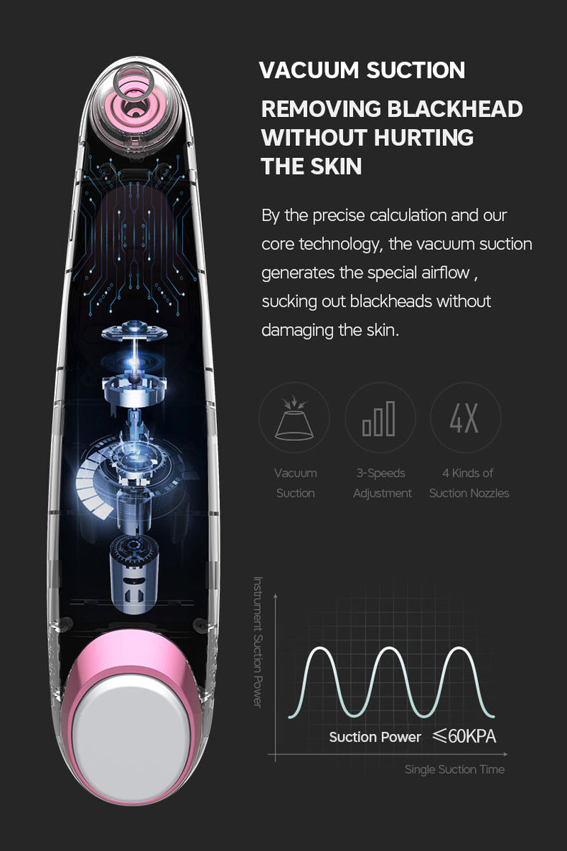 2 In1 Blackhead Vacuum Remover Cold&Hot Face Skin Care Massager Acne Cleanser