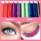 Colored Lash Extensions Easy Fan Volume Lashes 0.07 D 12Mm Curl Pink White Red Purple Green Blue Dark Brown Mixed Individual Lash Extensions Self Fanning Volume Lash (0.07-D, 12Mm)