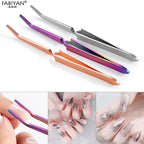 Nail Art Shaping Tweezers Stainless Steel Multi-Function Clip Tip Manicure Tool UV Gel Acrylic C Curve Nipper Picking Rhinestone