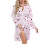 Cute Ladies Long Sleeve Belted Robe