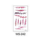 Waterproof Halloween horror wound scar face disposable temporary tattoo scar tattoo sticker