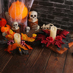 Halloween Candle Wreath Maple Leaf Rose Candlestick Decorative Ring Desktop Decoration Party Supplies Ornament