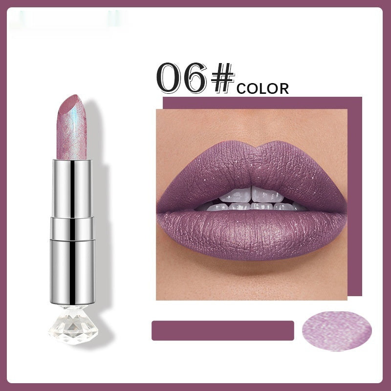 Pearlescent Color Thin And Glittering Lipstick Moisturizing