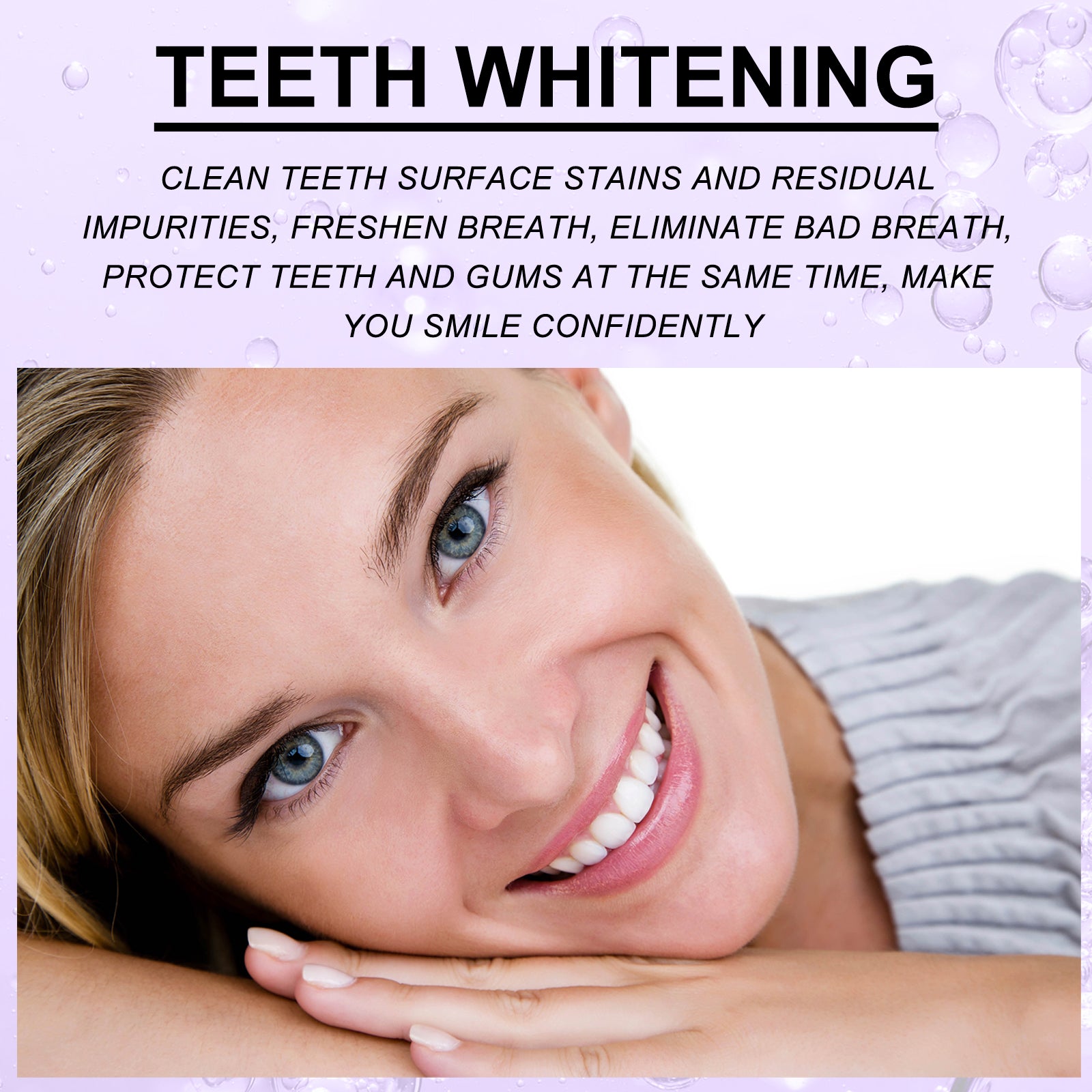 Purple Whitening Toothpaste, Cleans Stains And Odors Brightening Teeth Care Gums Toothpaste