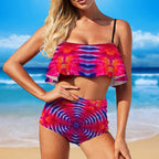 Colorful Ladies Loose Top Bikini Swimsuit