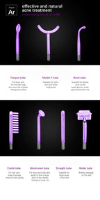 High Frequency Facial Device 7 Wands Electrode Glass Spot Tube Acne Spot Tool
