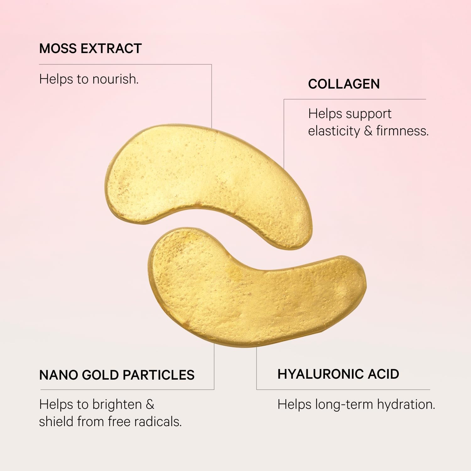 MZ SKIN Hydra-Bright Gold Eye Mask - Collagen-Infused Hydrogel Treatment for Puffiness, Dark Circles and Fine Lines, with Niacinamide, Hyaluronic Acid & Gold Nano Particles, Fragrance Free