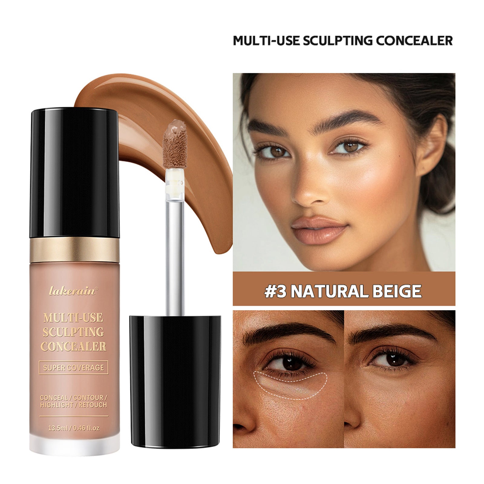 Moisturizing Concealer Honey Dark Circles Acne Spots Liquid Concealer