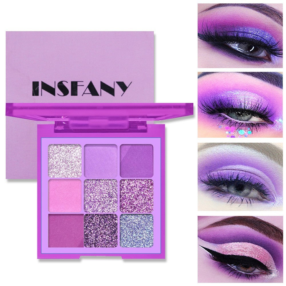 Nine Colors Brighten Eye Modification Polarized Diamond Purple Halloween Stage Makeup Eye Shadow