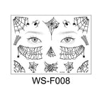 Halloween tattoo stickers, face stickers, spider web face stickers, tattoo stickers, waterproof, dark style, funny makeup stickers, temporary stickers