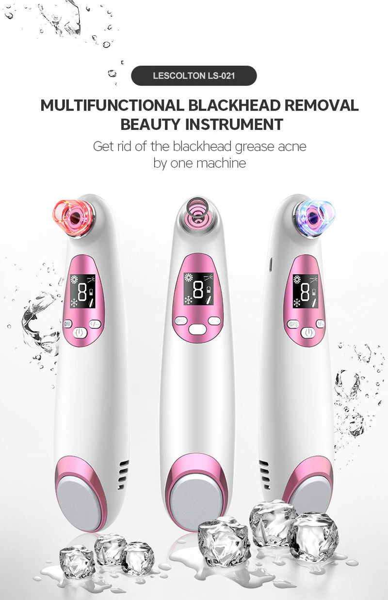 2 In1 Blackhead Vacuum Remover Cold&Hot Face Skin Care Massager Acne Cleanser