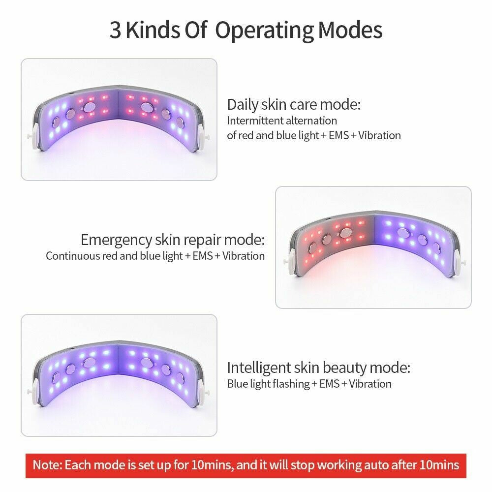 Electric V-Face Lift Red Blue Light Vibration Massage Skin Lifting Beauty Device