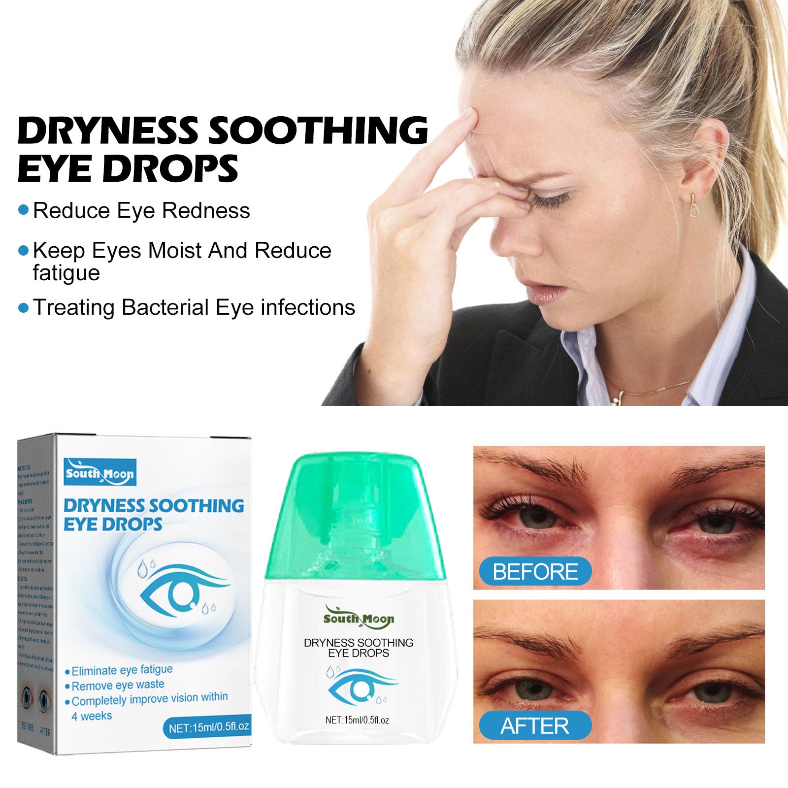 Eye Drops Dryness Soothing, Relieve Eye Fatigue, Dry Eyes, Red Eyes, Blurred Vision Eyes Care Lotion
