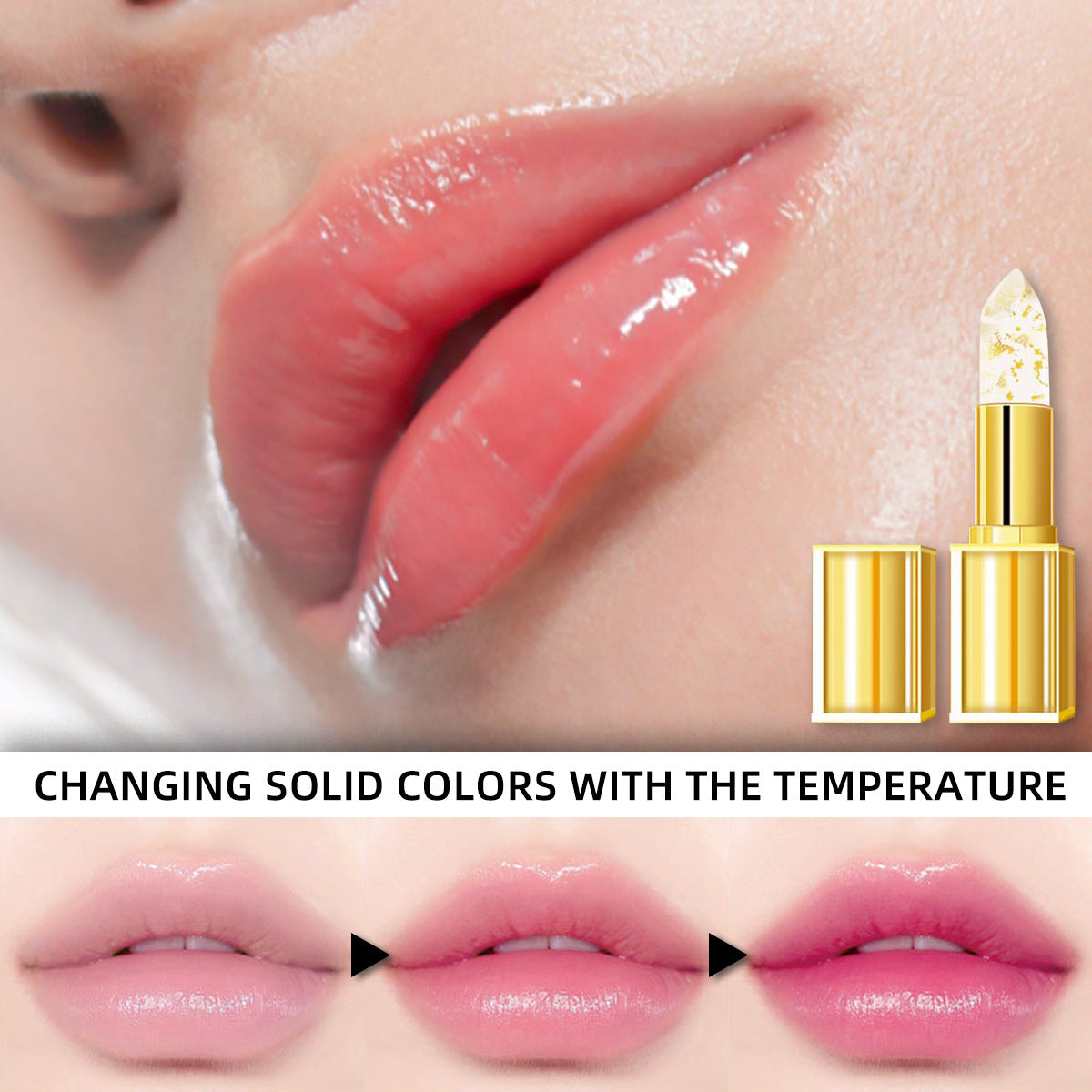 Anti-smudge Gilding Warm Color-changing Lipstick