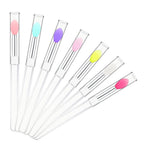 7 PCS Silicone Lip Brushes with Transparent Handles and Caps.Reusable Makeup Brushes, Lip Gloss Wands Cosmetic Tool Cream Applicator