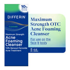 Maximum Strength Acne Foaming Cleanser Face and Body Wash with 10% Benzoyl Peroxide, Fast-Acting Acne Treatment, 5 Oz