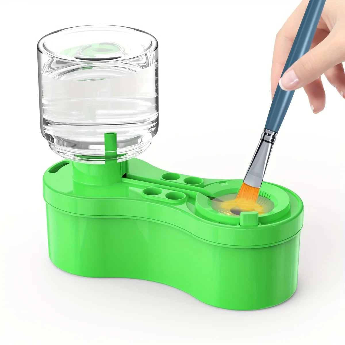 New Paint Brush Cleaner with Drain Button Automatic Water Circulation Paint Brush Cleaning Machine Cleaning Bucket Art Tools