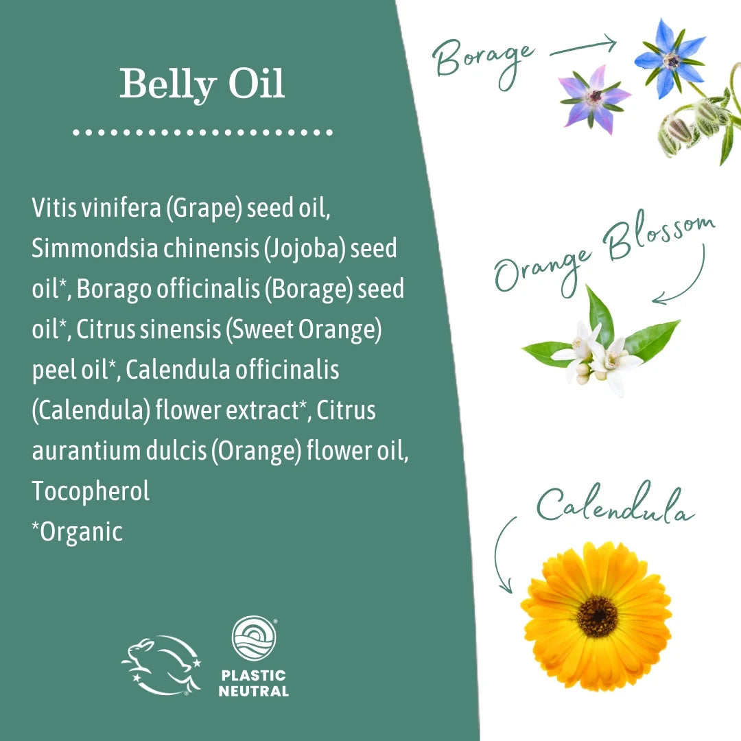 Belly Oil for Pregnancy, Prevent Stretch Marks, Dry, Sensitive Skin, 4 Fl. Oz. (120 Ml)