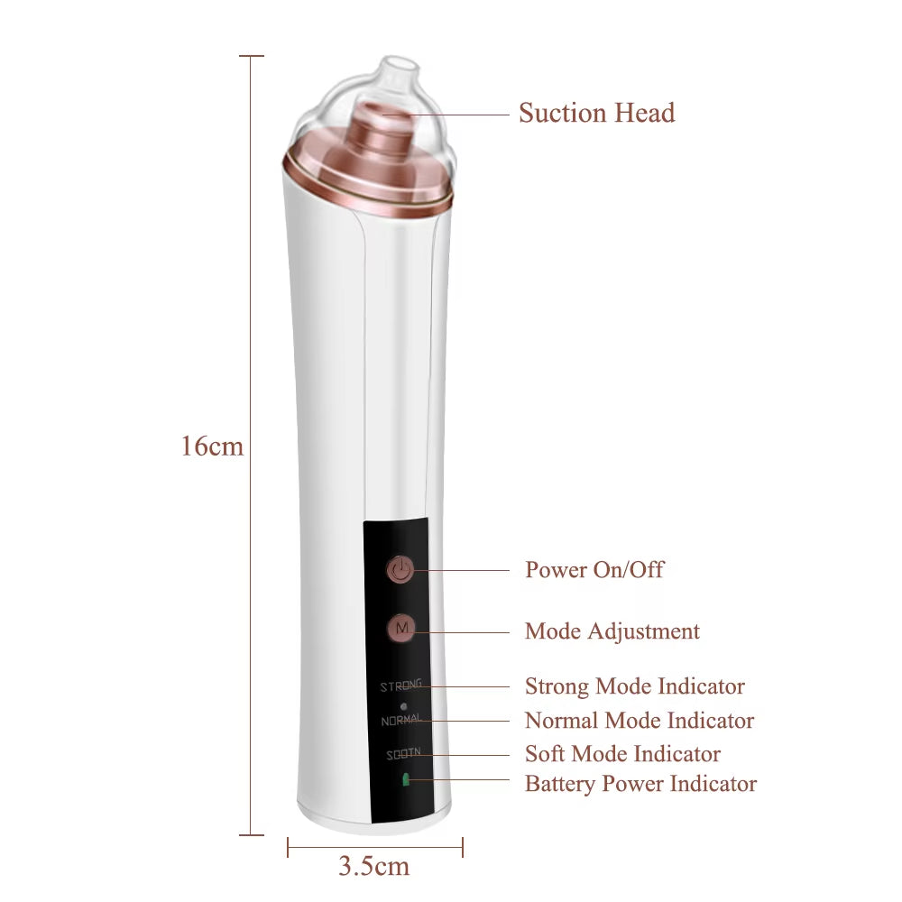 Factory Price Quick Delivery Skin Care Pore Cleaning Blackhead Vacuum Remover Rechargeable 3 Adjustable Levels Blackhead Remover