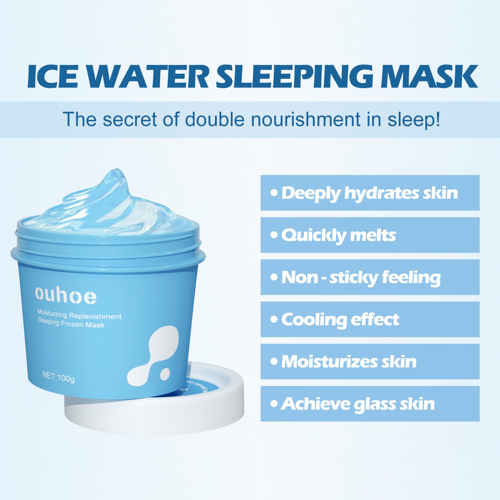 Hydrating And Moisturizing Sleep Frozen Mask, Shrink Pores Brightens Skin, Refreshes And Moisturizes Spread Mask