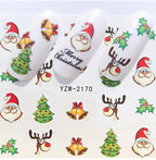 Explosion models Christmas series water transfer nail stickers nail stickers full stickers nail jewelry watermark stickers