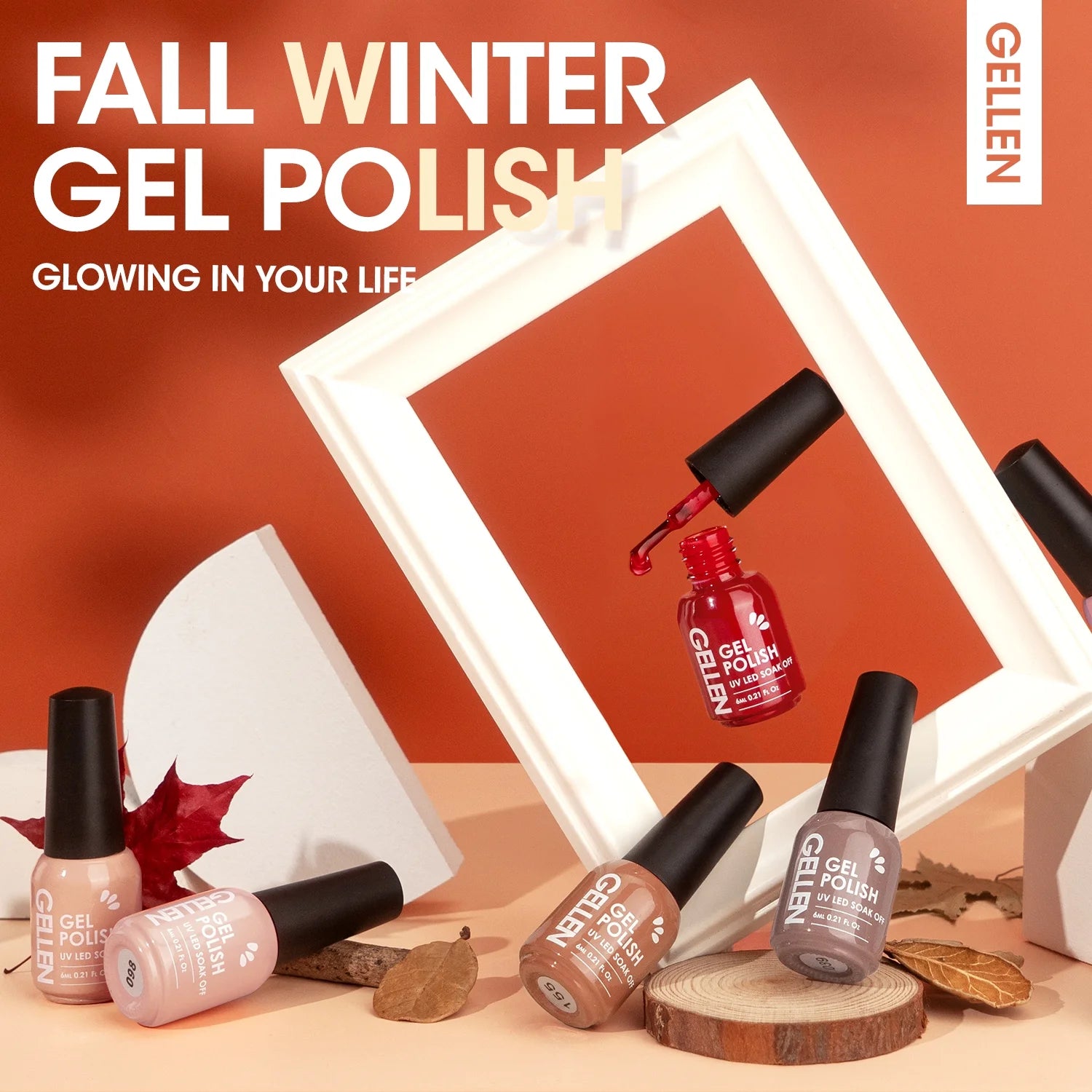 Gel Nail Polish Kit, 16 Colors Gel Polish Nudes Pink Red Brown Soak off Nail Gel Polish Set with Top and Base Coat, UV Nail Gel DIY Salon Nail Art Valentine Gift for Women