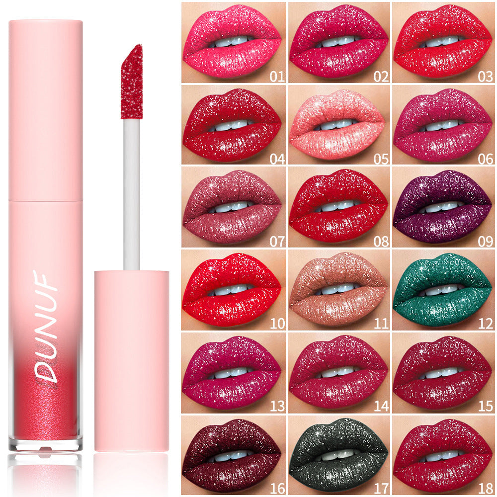 DUNUF 18 Color Diamond Lipstick Lip Gloss