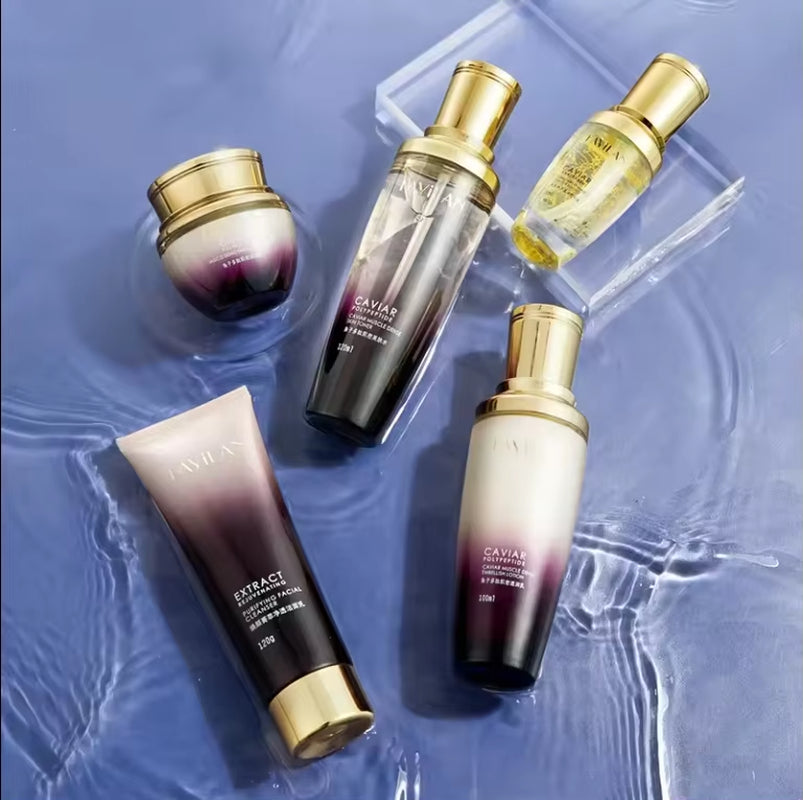 Manufacturer Wholesale Caviar Peptide Facial Care Kit Whitening anti Aging Moisturizing Repairing Skin Care Set for Women