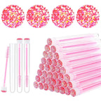 10 - 50 Pcs Disposable Eyelash & Mascara Brushes Diamond Lash Spoolie Wands For Makeup, Extensions & Cleaning 4 Colors