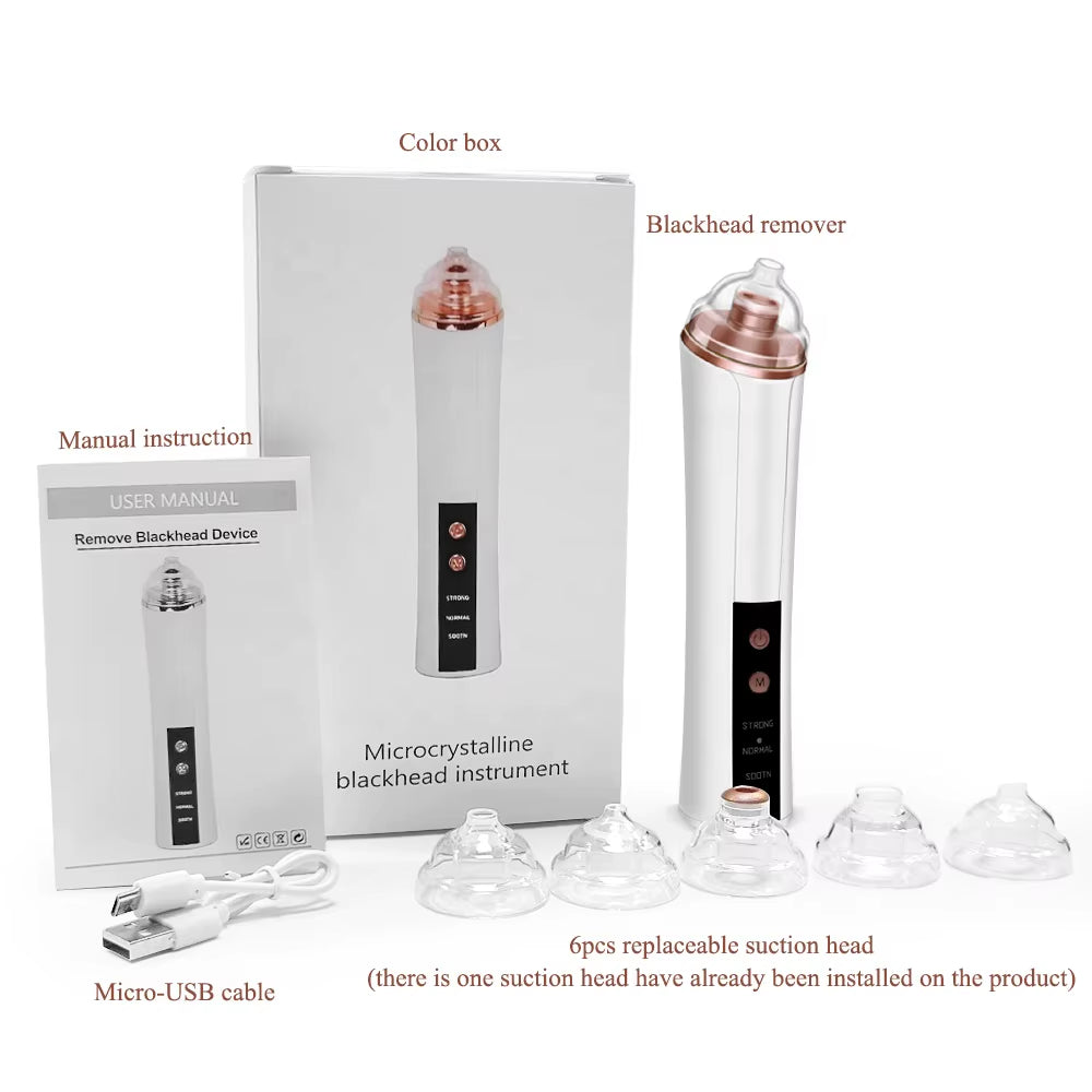 Factory Price Quick Delivery Skin Care Pore Cleaning Blackhead Vacuum Remover Rechargeable 3 Adjustable Levels Blackhead Remover