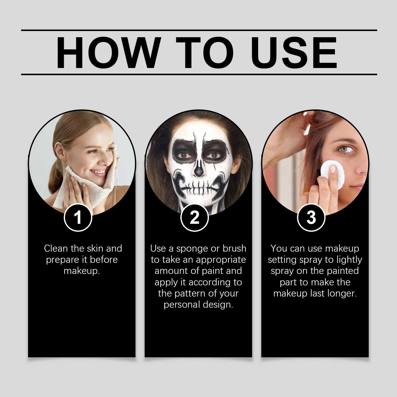 Halloween Face Painting Stick Set, Covered With Painted Foundation Makeup Clown Colorful Stick