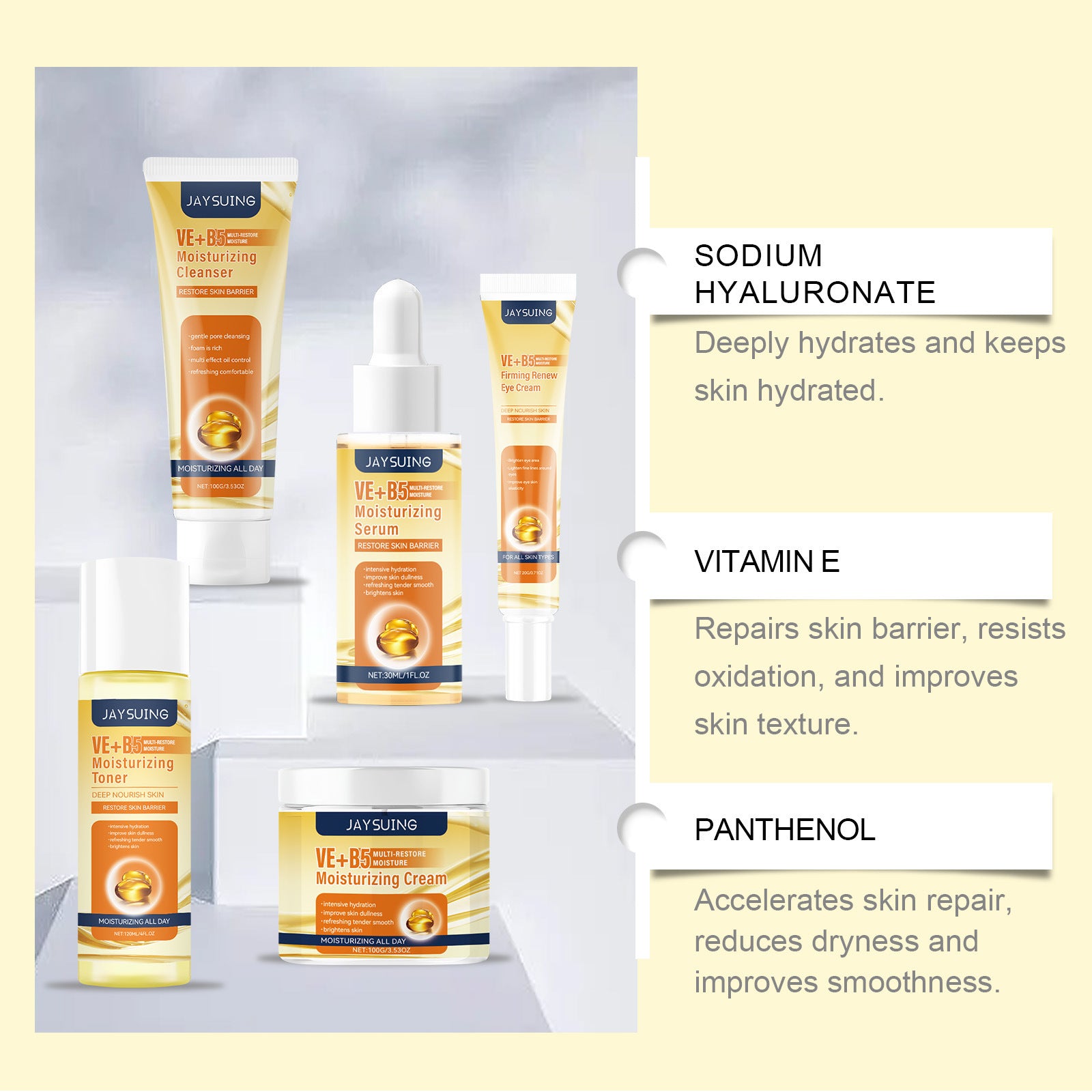 Vitamin B5 Nourishing Skin Care Series Daily Care Gentle Moisturizing Soothing Facial Skin