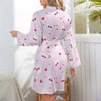 Cute Ladies Long Sleeve Belted Robe