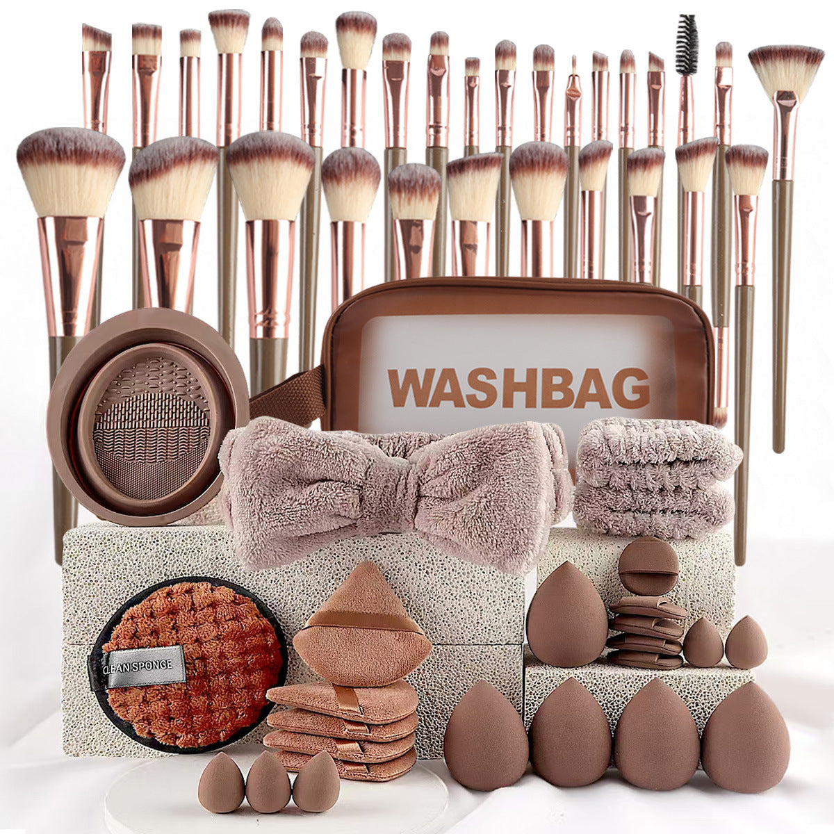 40pcs  Beauty Tools Major Combination Suit Face Wash Makeup Full Set