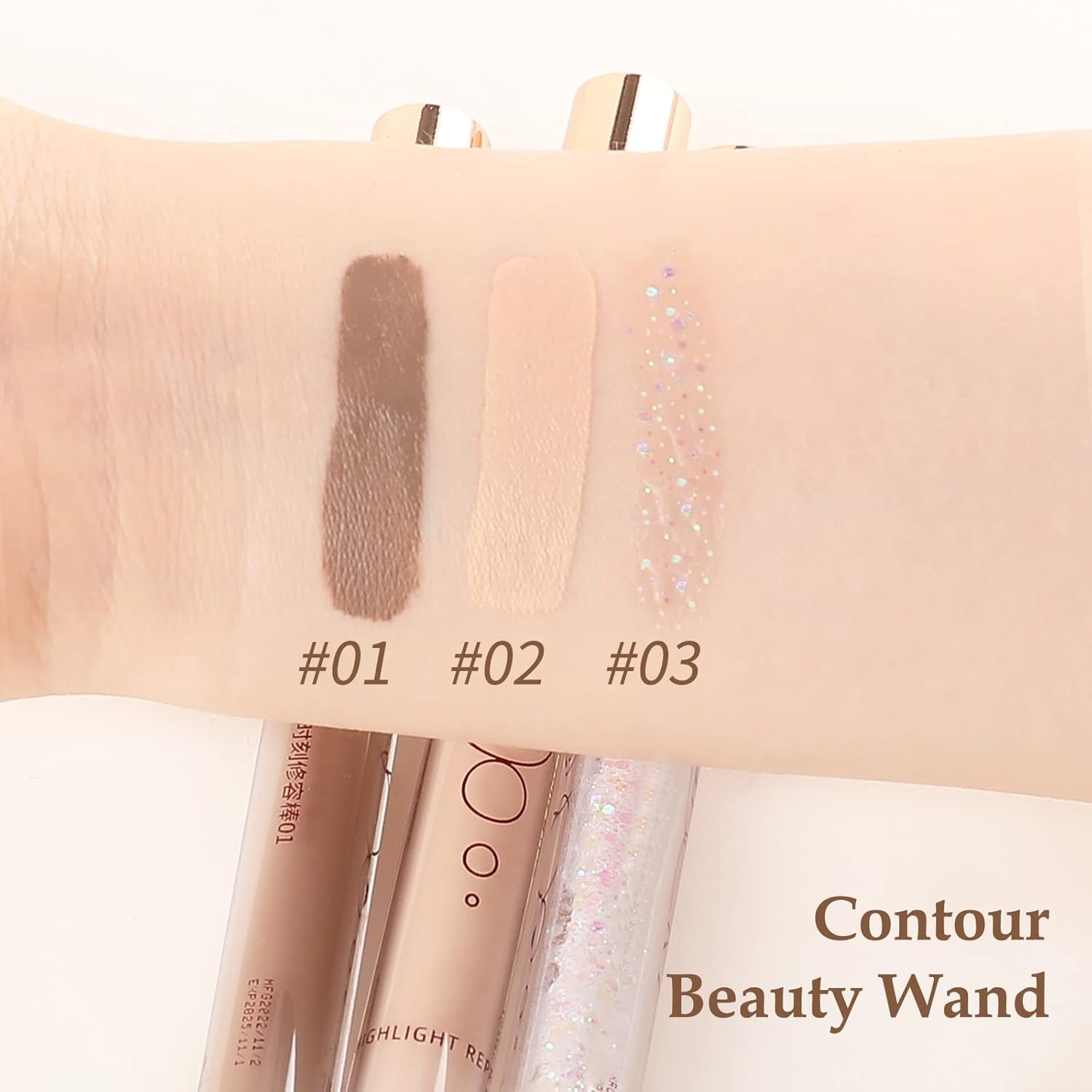 Cream Contour Stick Liquid Bronzer and Highlighter Face Makeup, Highlighting&Contouring Pen Creamy Concealer Highlight Stick, Easy to Create a Natural Matte Finishing, Available in 3 Types