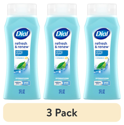 (3 Pack)  Body Wash, Refresh & Renew Spring Water, 3 Fl Oz