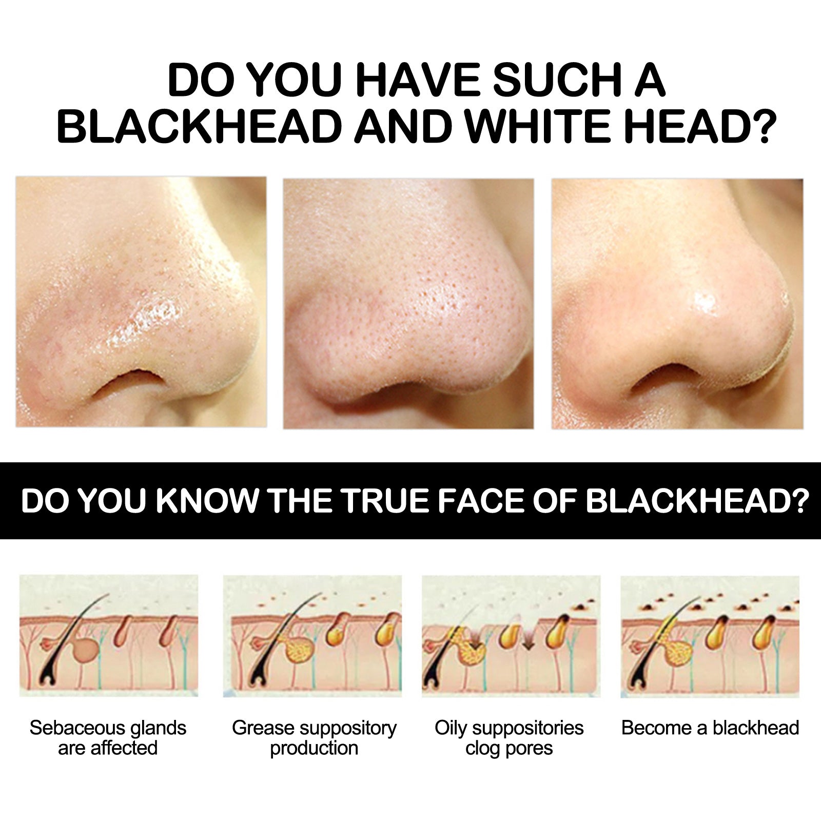 Bamboo Charcoal Blackhead Removing Tearing Facial Mask, Moisturizing Removing Blackhead And Acne Shrinking Pore Oil Control Mud Mask