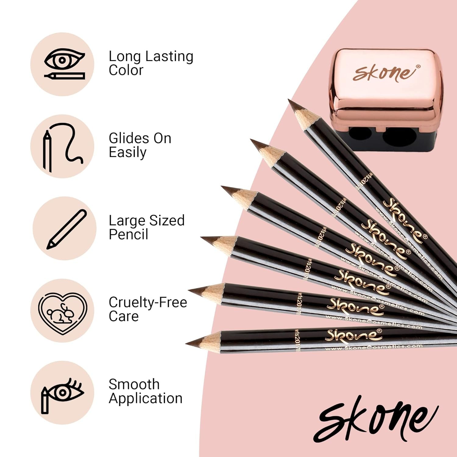 Cosmetics Tattooed Solid Eyeliner - Eyeliner Pencil Black - Smooth Soft Gliding, Waterproof, No Smudging Pencil Eyeliner - Long Lasting under Eye Liner for Intense Look (Brown)