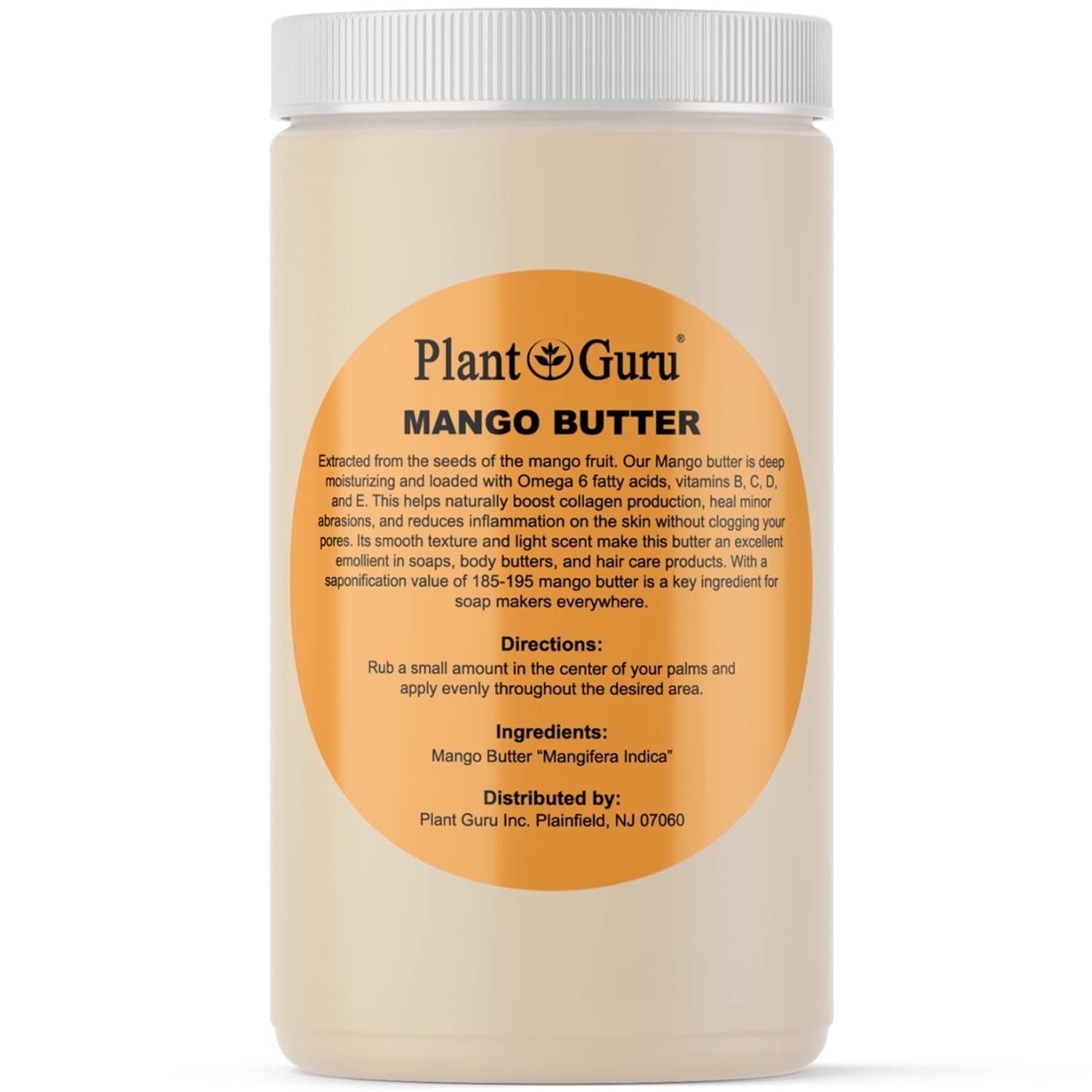 Raw Mango Butter 32 Oz. / 2 Lbs. Bulk - 100% Pure Natural Unrefined - Great for Skin, Body and Hair Growth. DIY Soap Making, Body Butter, Lotions and Creams.
