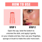 Jelly Blush Lip Gloss Stick Series, Brightening Lip Blush Stick For Even Skin Tone Lips And Cheeks