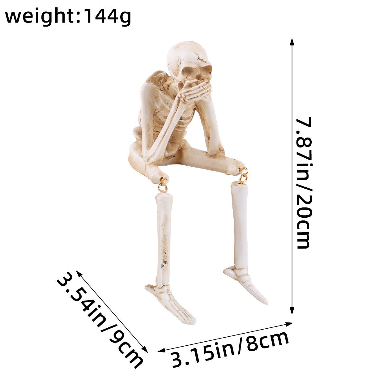 Halloween Skeleton Resin Ornaments Ghost Festival Atmosphere No Listening No Watching No Speaking Skeleton Skeleton Craft Decora