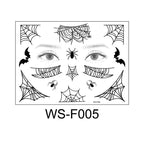 Halloween tattoo stickers, face stickers, spider web face stickers, tattoo stickers, waterproof, dark style, funny makeup stickers, temporary stickers